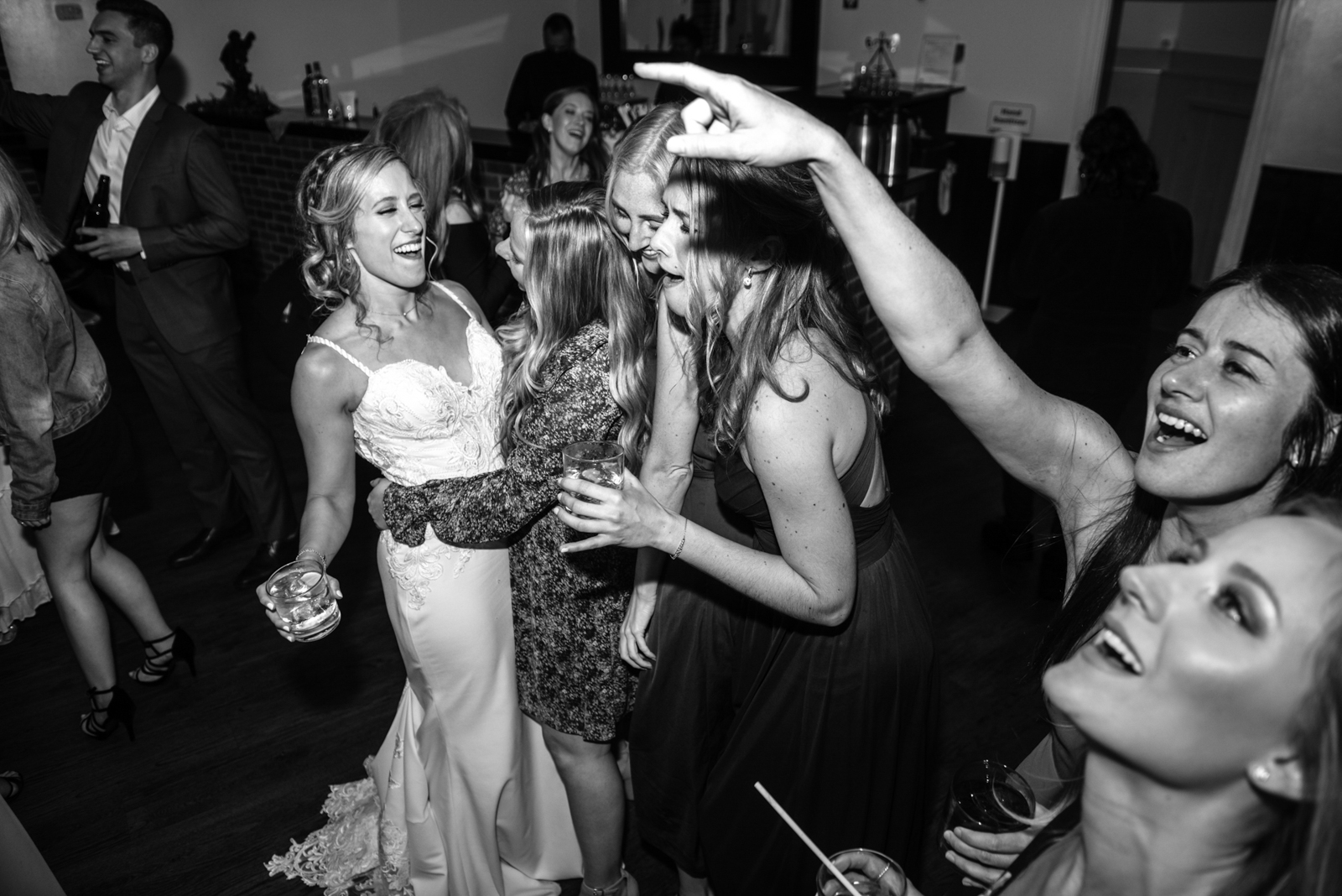 the bride is enjoying her dancing